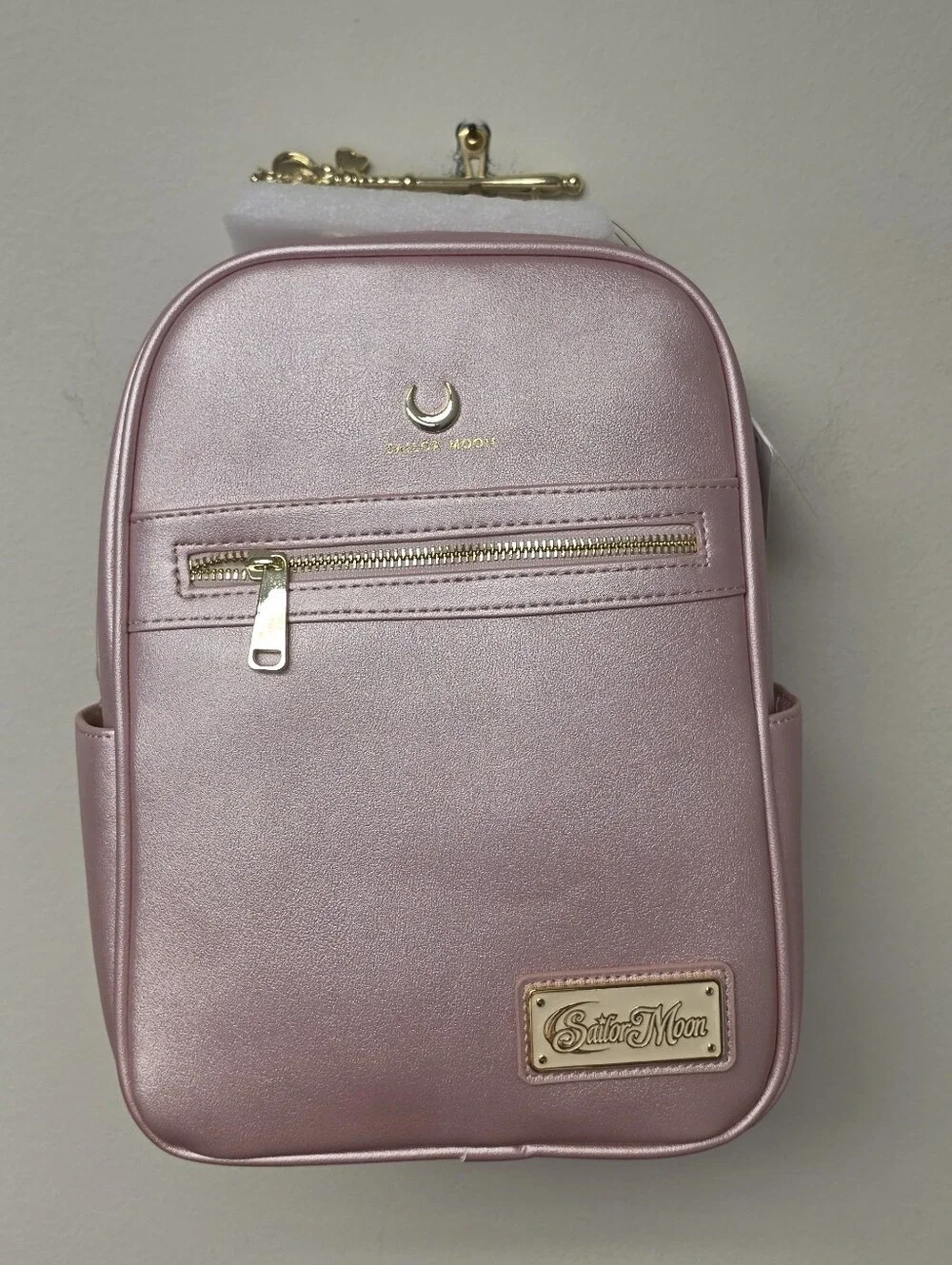 Loungefly Sailor Moon Spiral Heart Moon Rod Mini Backpack Pink Gold